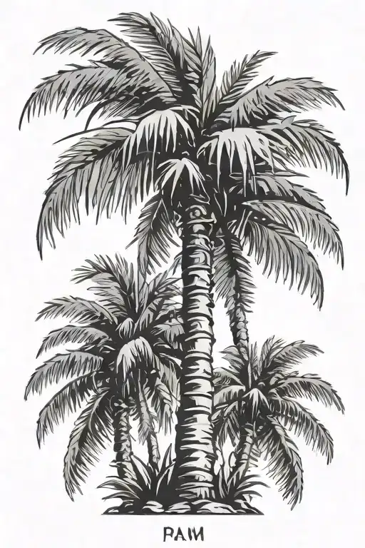 Palm Tree With Roman Numerals