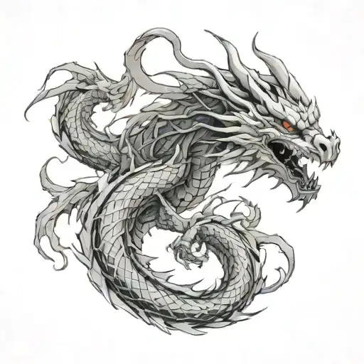 A Dragon Wrapping Around The Forearm That Looks Like The Dragon From Avatar The Last Airbender
