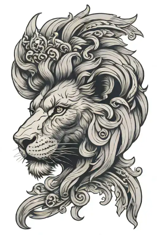 Czech Lion Head Surrounded