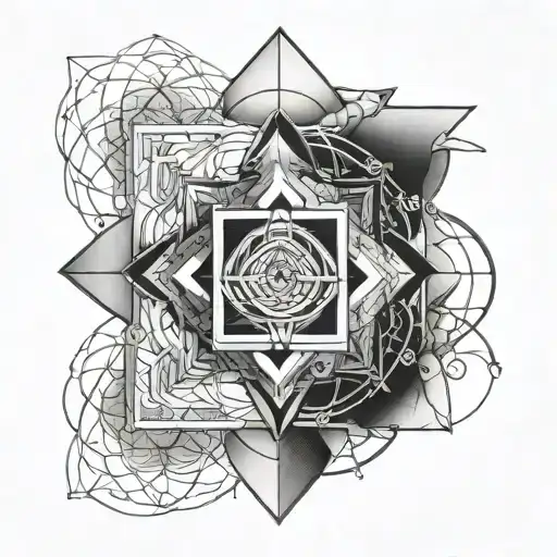 Knee Tatto Sacred Geometry Spiritual Symbol Merging