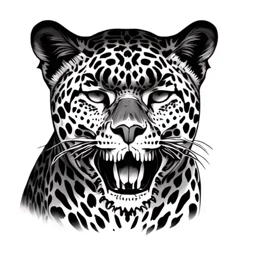 Leopard Fully Body With Skull Pattern Instead Of Spots
