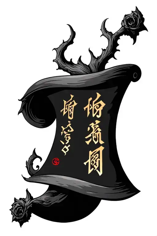 Demonic Scroll With Demon Language Written