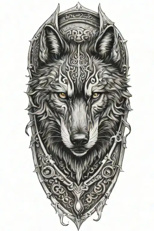 Black Wolf On Armor