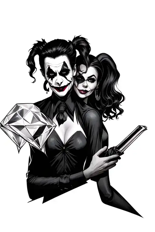 Harley Quinn And Joker Mad Love Diamonds Simple