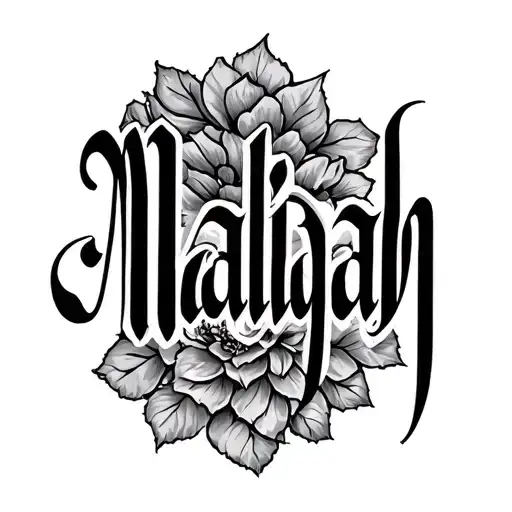 The Word 'Maliyah' Written Vertically In Cursive
