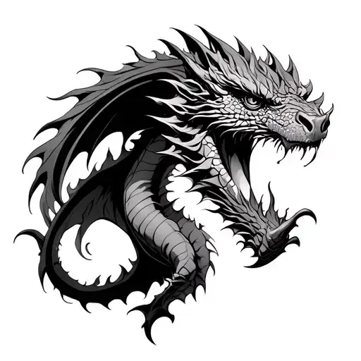 Zodiac Sign Aries Versus Dragon Breathing Fire