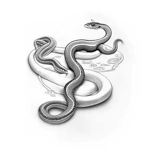Snake On Left Shoulder To Chest