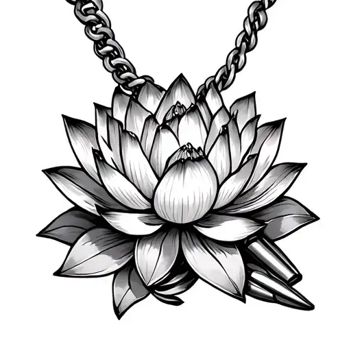 Lotus Flower With Bullet Necklace Around It