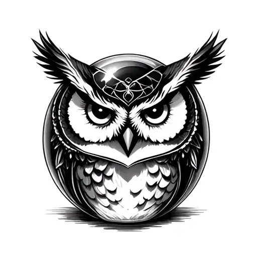 Crystal Ball And White Owl