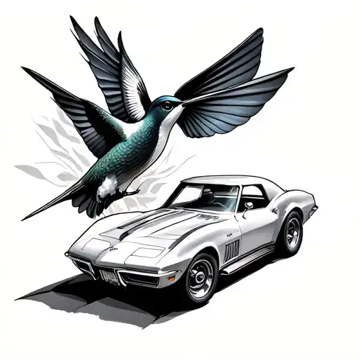 65 Corvette With Humming Bird
