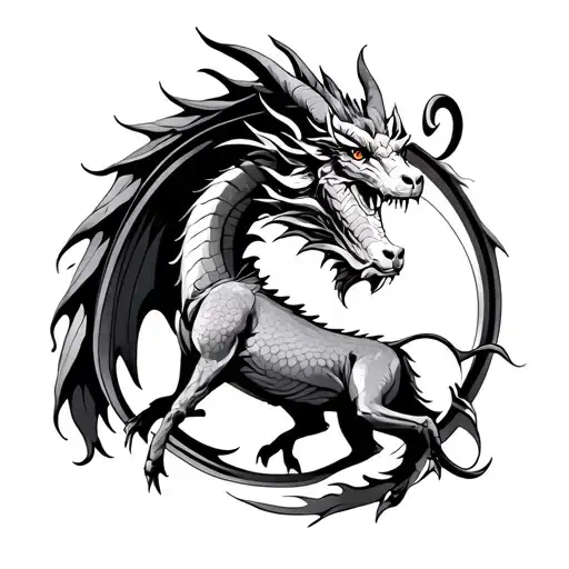 A Dragon And A Ram In A Circle