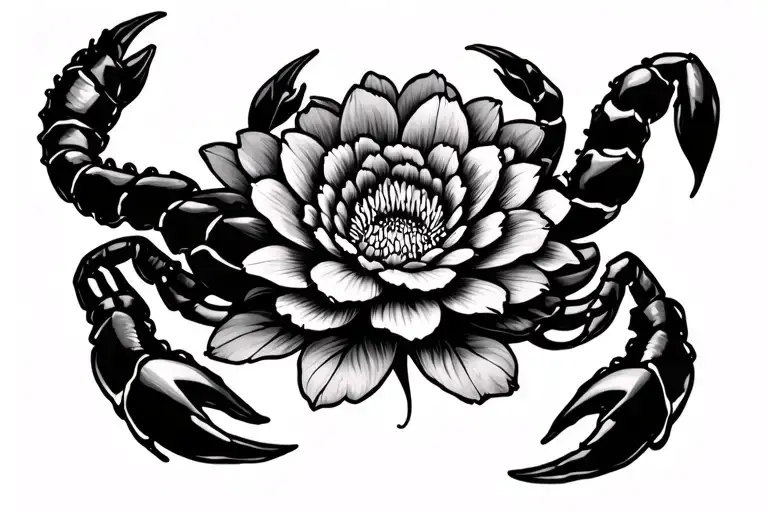 Scorpion And Mum Flower