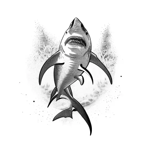 A Shark Swimming Through A Forest