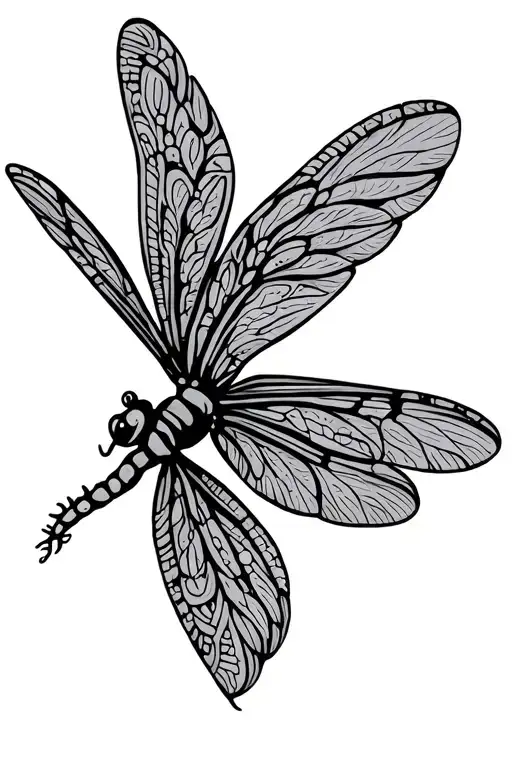 Tribal Dragonfly Flying