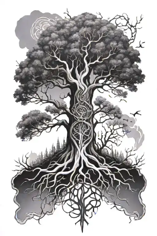 Unalome And Yggdrasil