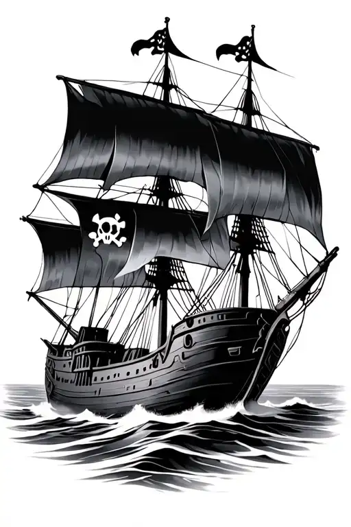 Caribbean Ship And Pirate