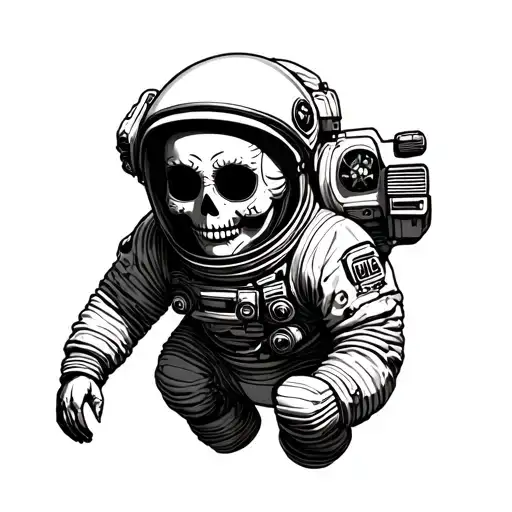 Day Of The Dead Astronaut Floating In Space