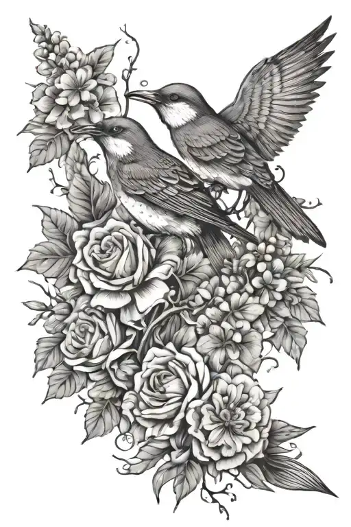 Birds And Flowers And Fishing