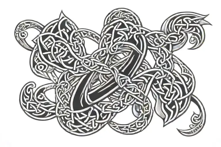 Mother Son Celtic Knotwork Intertwined