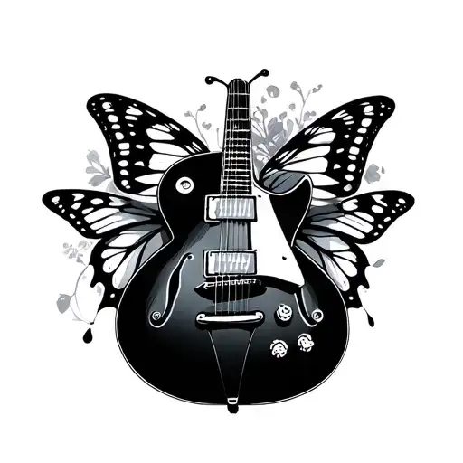 Guitar And Butterfly