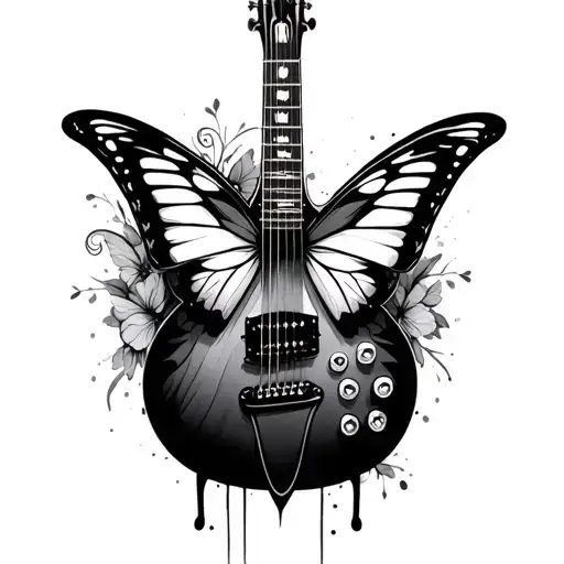 Guitar And Butterfly