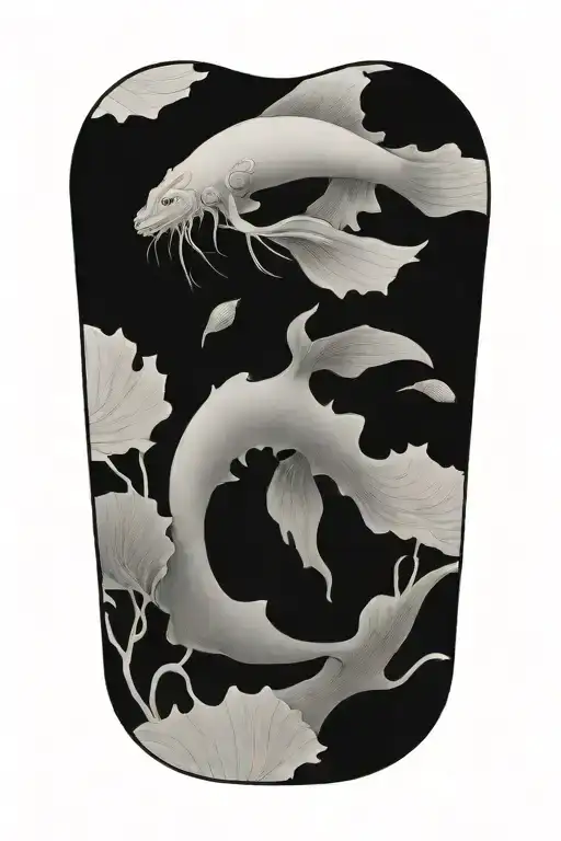 Giant Bladder Kelp With A Smaller Hidden Mermaid Tail Fin