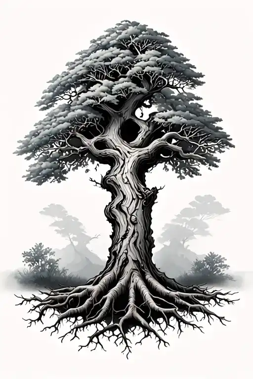 A Full Tree With A Gap Divining The Trunk From The Roots