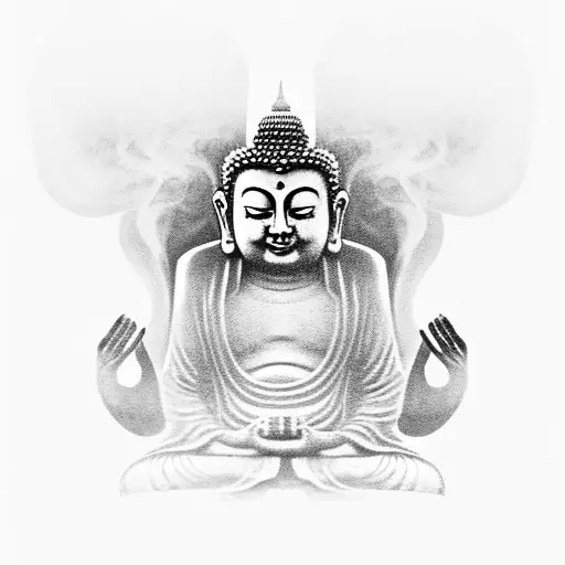 Buddha With Smoke Behind
