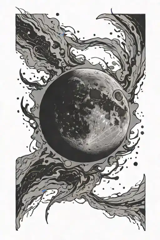 Moon Surrounded By Startdust