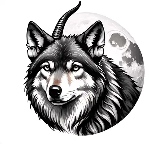 Wolf Moon Forearm Tattoo With A Capricorn