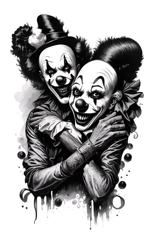 Leg Sleeve Idea Gangster Style Killer Clowns Inside A Dark Carnival Doing Executions
