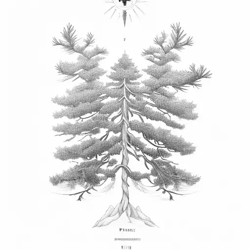Pine Tree With Map Of Paradise As Roots
