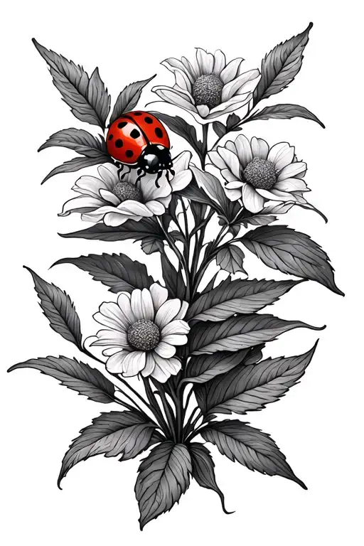 Full Arm Plant And Ladybug