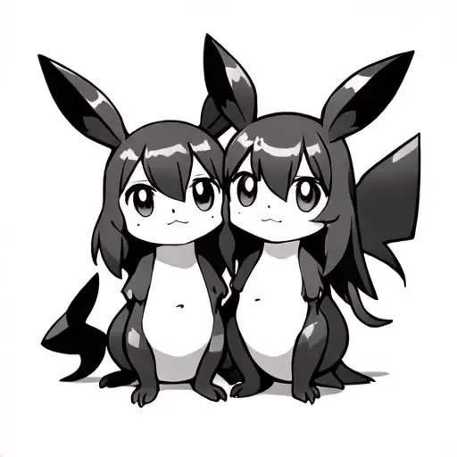 Different Pokemon Together Cute Girl
