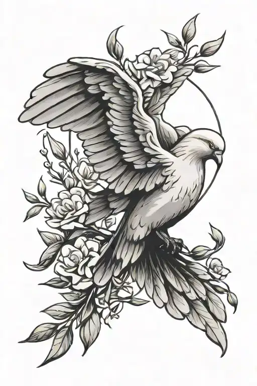 Guardian Angel Dove Olive Branch Representing