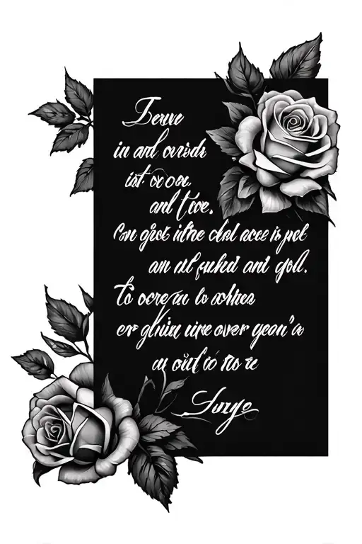 Roses Bible Verse Written