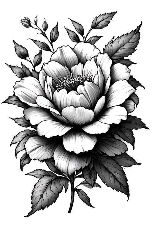 March Birth Flower Line Tattoo Design