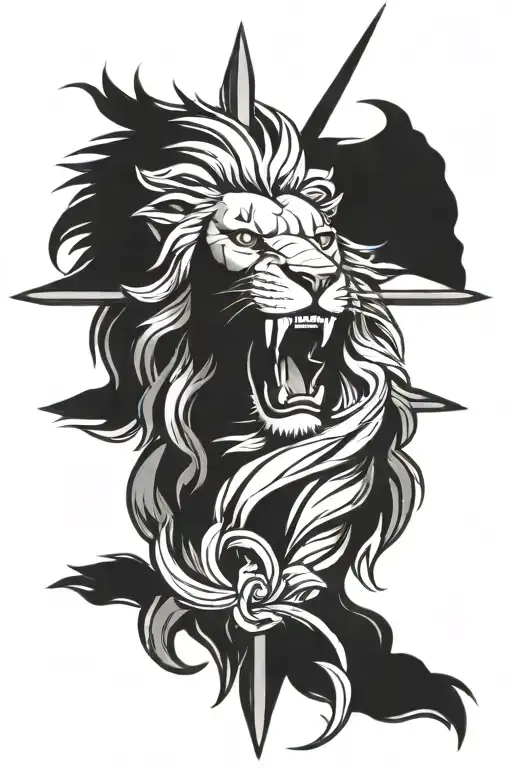 Cross With Lion Head