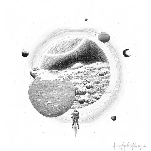 A Serene Scene Of An Astronaut Meditating On A Distant Planet