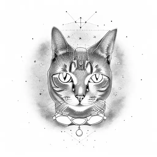 Spiritual Constellation Of A Cat In The Night Sky