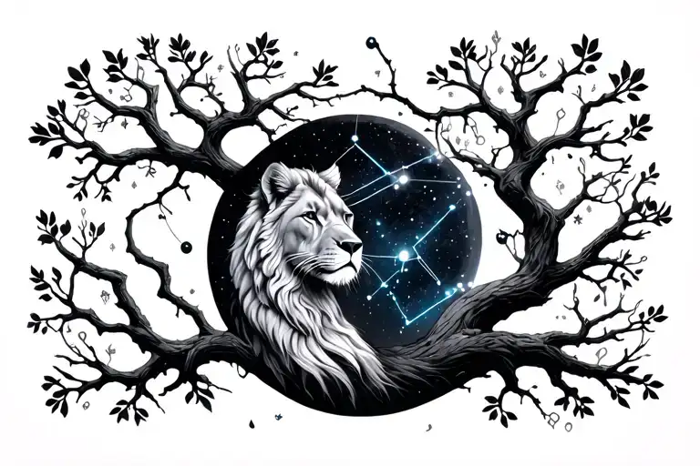 Twistree And Leo Constellation Intertwined Within Its Branches