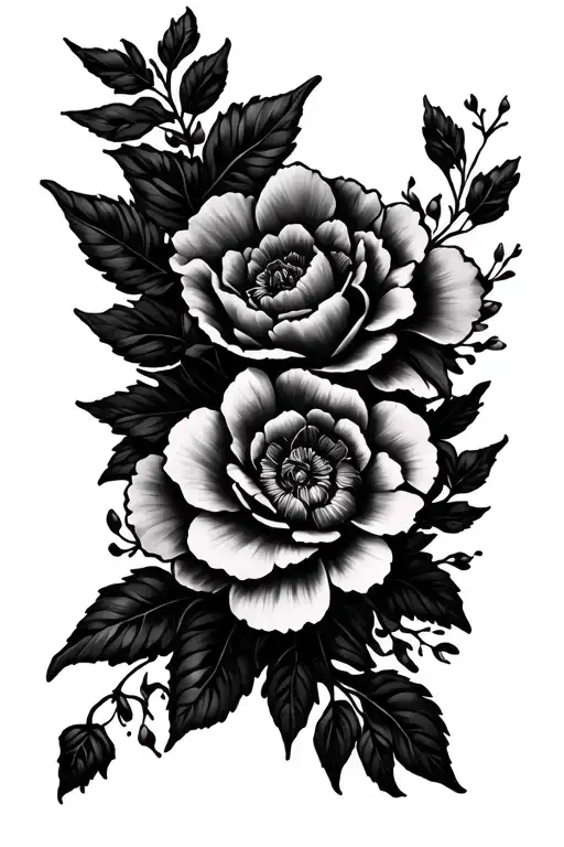 Spine Tattoo Floral Design