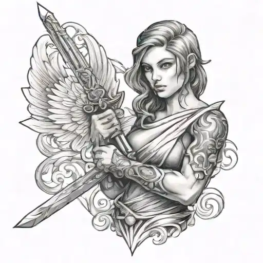 Ange Gabriel Holding A Sword