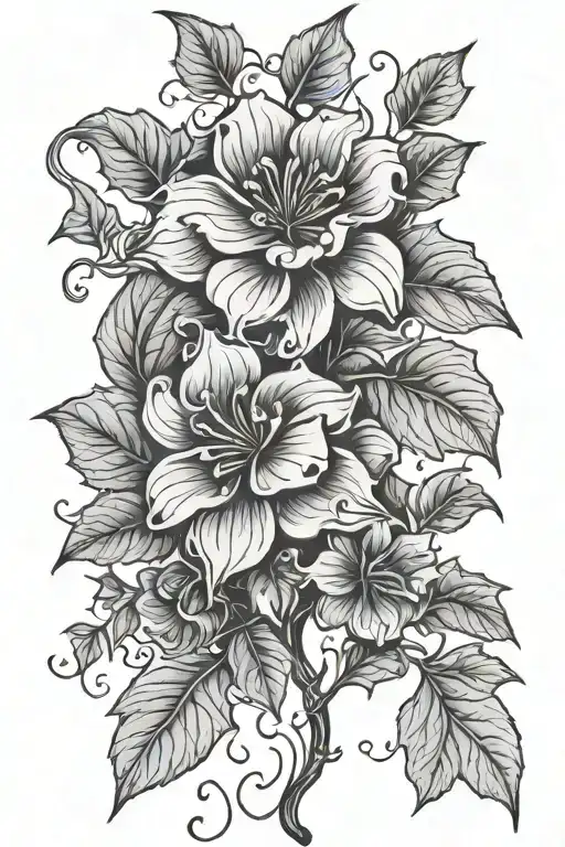 Dark Spooky Flower Ivy