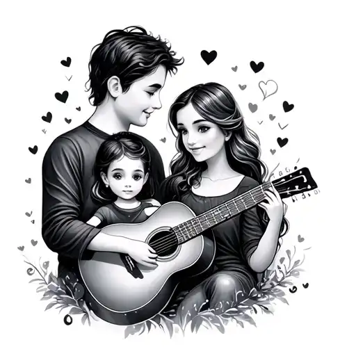 Love Family Music Tattoo