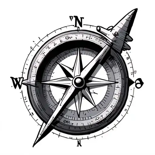 Compass Plane Flying