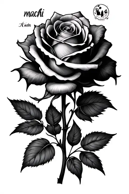 Rose With Fallen Petal With Machi Name Written