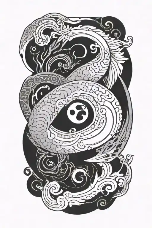 Gemini Sign With Yingyang Theme