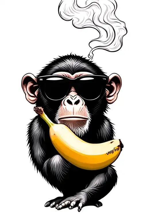 Monkey With Sunglasses Smoking A Banana Talking