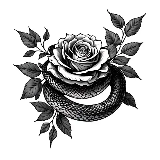 Snake Wrapped In Roses Forearm Sleeve